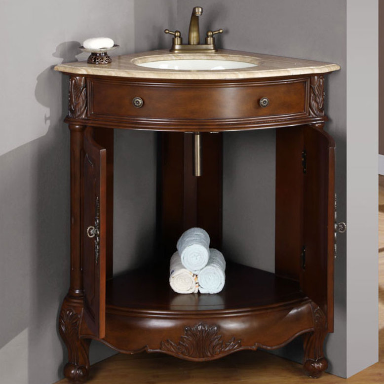 Silkroad Exclusive Hannah 32 Single Sink Bathroom Vanity Set